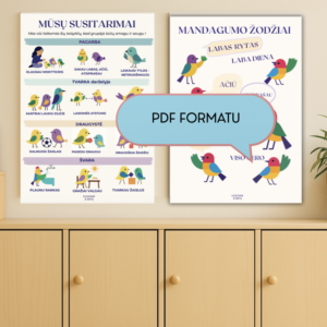 Mūsų susitarimai ir mandagumo žodžiai - 2 plakatų rinkinys. PDF formatu.