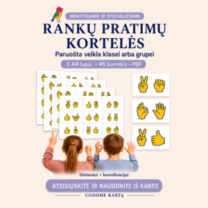 Ugdomasis rankų pratimų rinkinys vaikams.