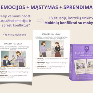 Kortelių rinkinys „Mokinių konfliktai su mokytoja“ - 7 -18 m. mokiniams