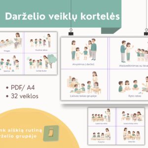 Darželio veiklų kortelės (PDF)- 32 veiklos.