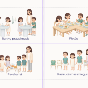 Darželio veiklų kortelės (PDF)- 32 veiklos.