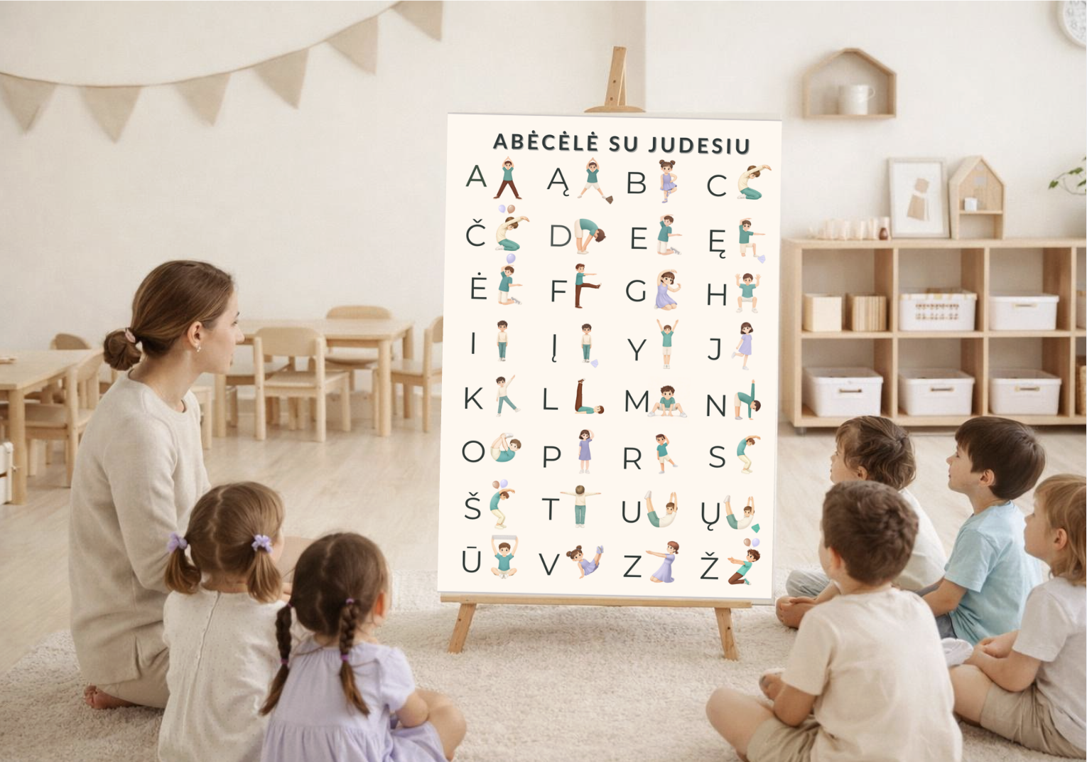 Judesio abėcėlės plakatas A2.