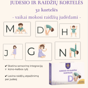 Judesio ir raidžių -  32 kortelės.
