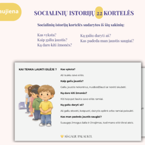 Socialinių istorijų kortelės.