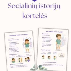 Socialinių istorijų kortelės.