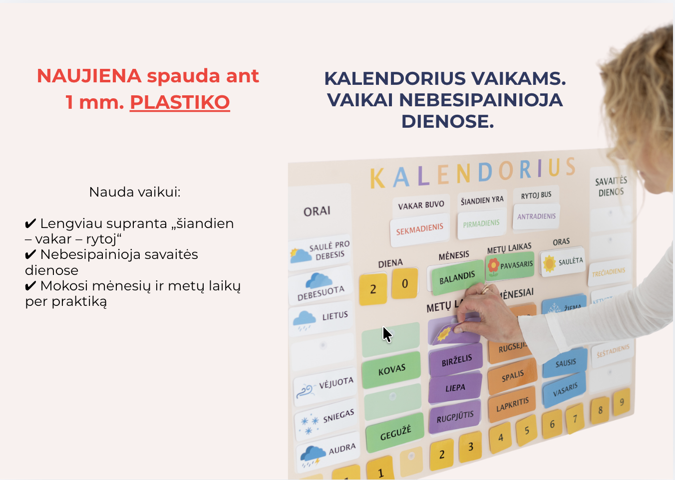 Kalendorius vaikams. Vaikai nebesipainioja dienose. - Image 9
