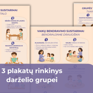 3 plakatų rinkinys darželio grupei.
