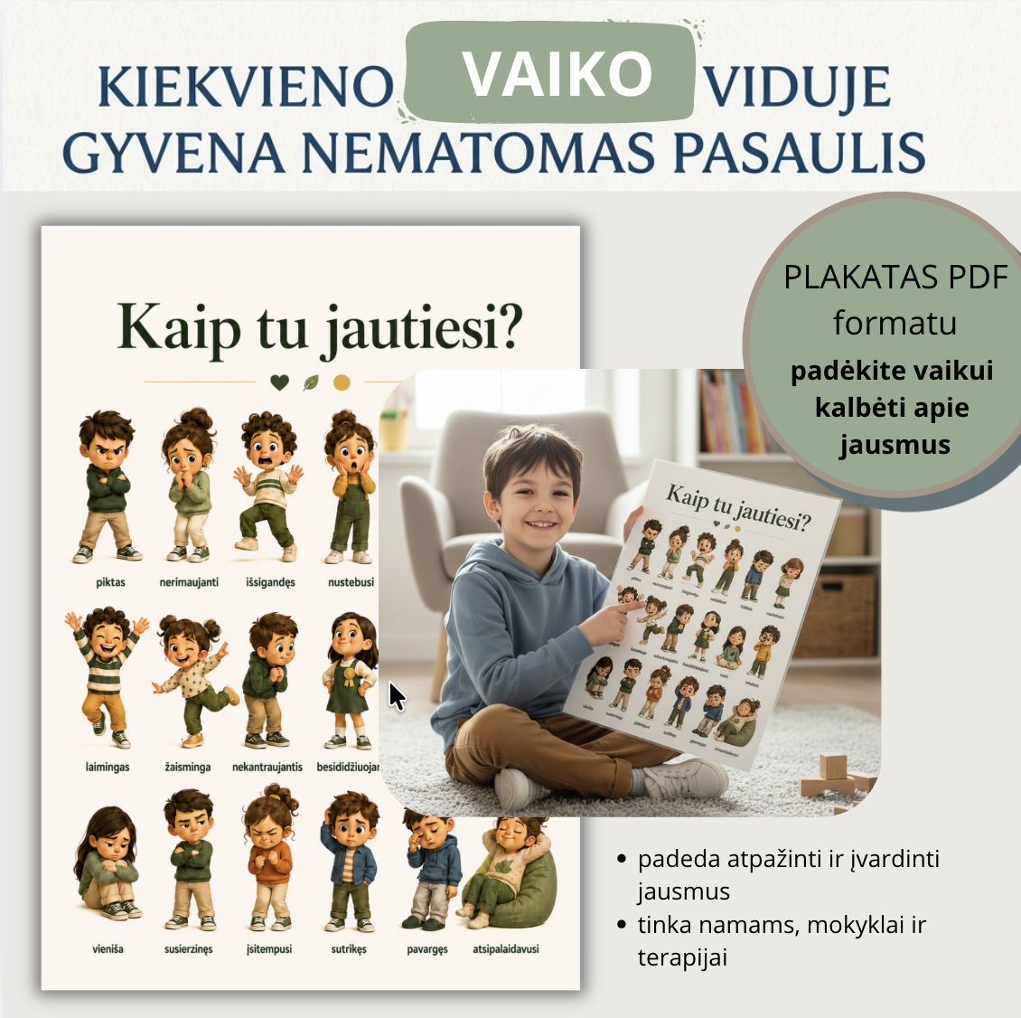 Plakatas „Kaip tu jautiesi? skaitmeninis PDF.
