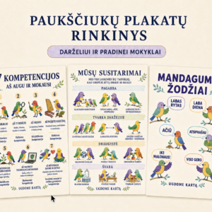 Mūsų susitarimai ir mandagumo žodžiai - 3 plakatų rinkinys. Spausdintinas variantas.