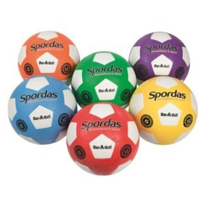6 guminių, tvirtų futbolo kamuolių rinkinys