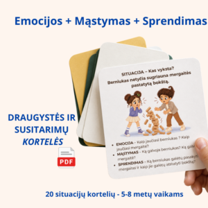 Atnaujinta versija. Emocijos - mąstymas - sprendimas. 5 - 8 m. vaikams. PDF formatu.