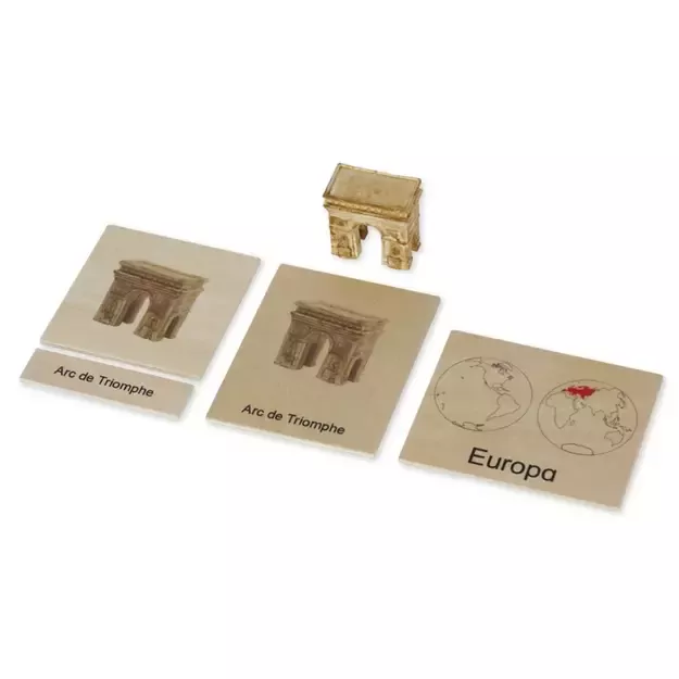 TimeTEX Žemynų įžymybių dėžutė (Vokiška versija) „Montessori Premium“