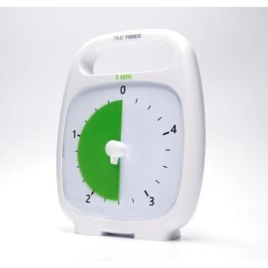 Laikmatis / atgalinio skaičiavimo laikrodis - Time Timer PLUS 5 min, White (14x18 cm)