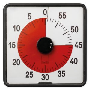 TimeTEX Timer atgalinio skaičiavimo laikrodis L su šviesoforo spalvų laiko disku, 20x20 cm